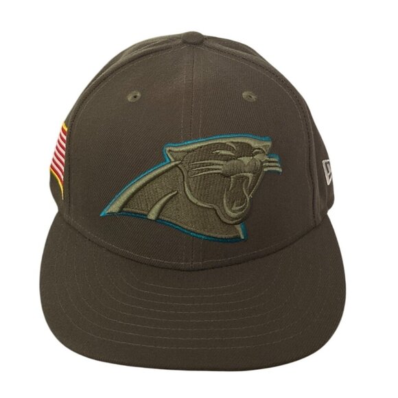 New Era Carolina Panthers NFL 59FIFTY Fitted Hat Camo Brim Embroidered Logo - Picture 1 of 8